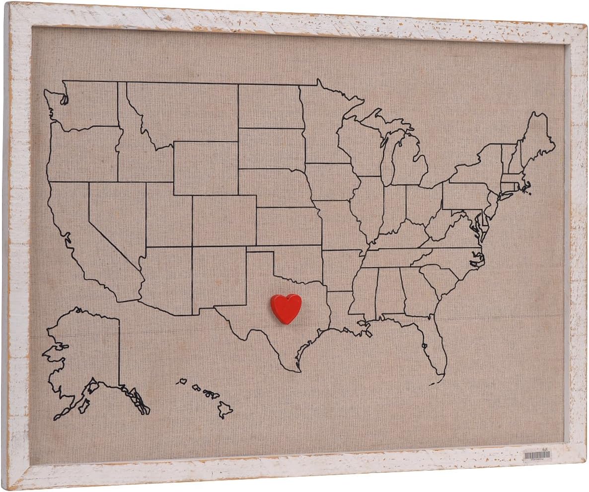 NIKKY HOME Magnetic Travel Map of USA Photo Board Message Signs - 28" x 20": Home & Kitchen