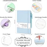 Feela A5 Notebooks Multipack 3 Pack Ruled 128 Pages Lavender Blue Green view 2