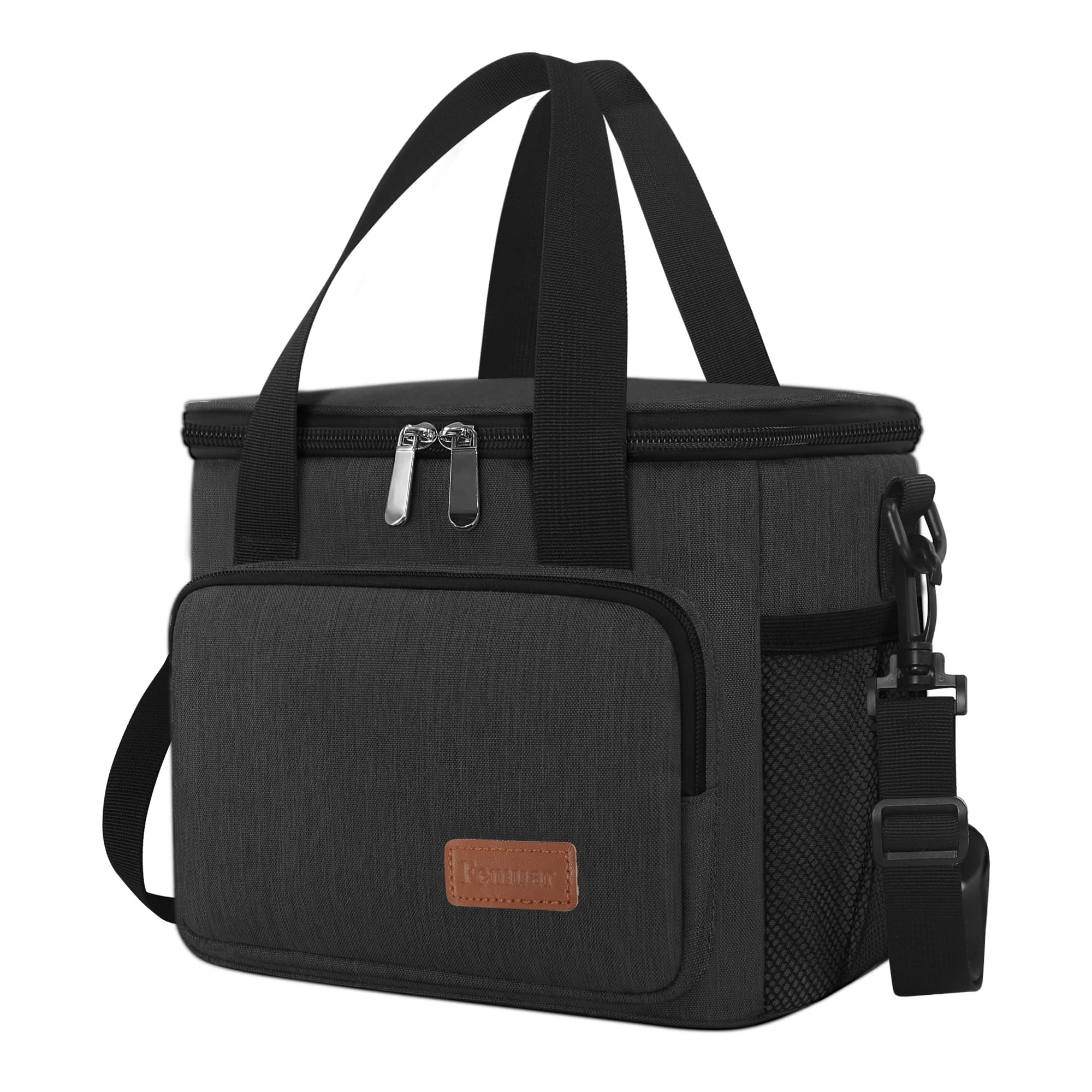 Photo 1 of Femuar Lunch Bags for Women/Men, Insulated Lunch Bag for Work Office Picnic - Lunch Cooler Bag Leakproof Lunch Box with Adjustable Shoulder Strap - Charcoal