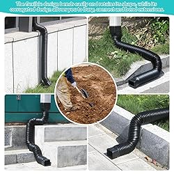 TAEYONK Black 2 Pack Gutter Downspout