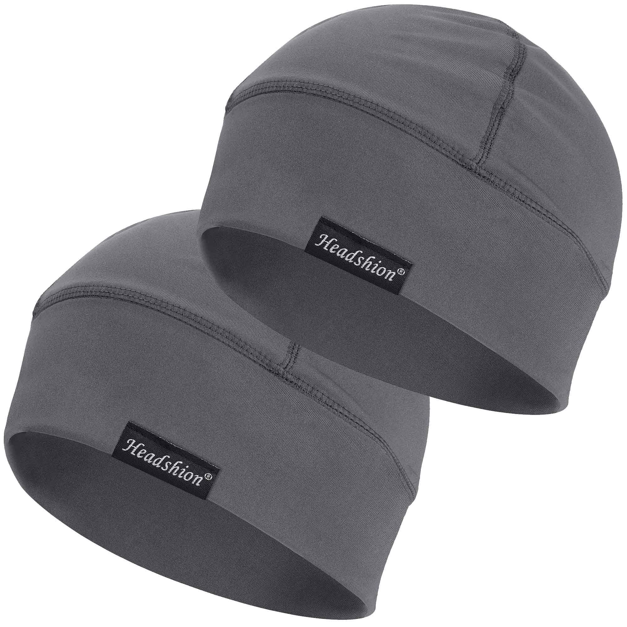 Photo 1 of Headshion Cooling Skull Caps for Men Women,2-Pack Lightweight Beanie Helmet Liner (Large,Grey)