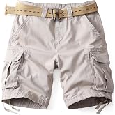 AKHIKING Camo Cargo Shorts for Men Cotton Casual Wild Outdoor Work Relaxed Fit Shorts with Multi-Pocket