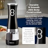 Tower T847004B Electric Salt and Pepper Mills Black Chrome Battery Operated view 3