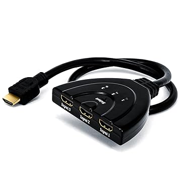 CSL - 3D Ready Full HD 1080p HDMI Switch flexibel - 3 Port Umschalter | 3 x IN / 1 x Out | Dolby True HD | intelligenter Swit