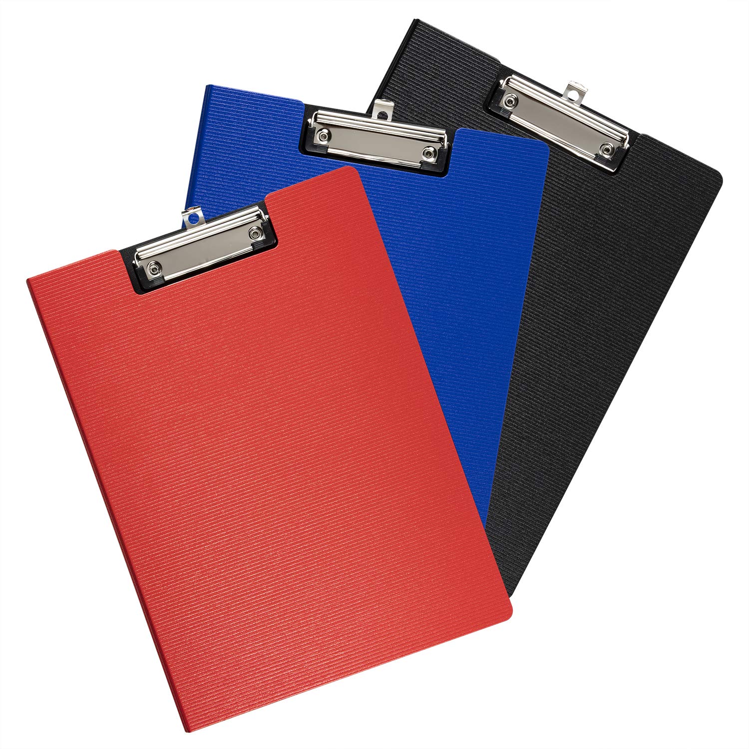 3 Pack Clipboard Folder A4, Foldover Clipboard with Cover File Document Organiser Hardboard Clip Board for School Office Supply