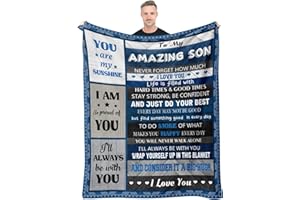 QUILAZY Gifts for Son, Son Gifts Blanket, Son Gifts from Mom, Adult Son Gift Ideas, Gift for Son, Boy Birthday Graduation Gifts for Grown Son, to My Son Birthday Gifts from Mom Dad, the Son Blanket 60"X 50"