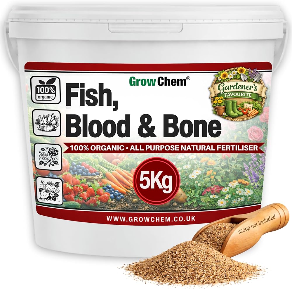 Grow Chem Fish Blood & Bone Fertiliser 5KG Bucket Multi-Purpose