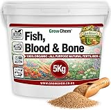 Grow Chem Fish Blood & Bone Fertiliser 5KG Bucket Multi-Purpose