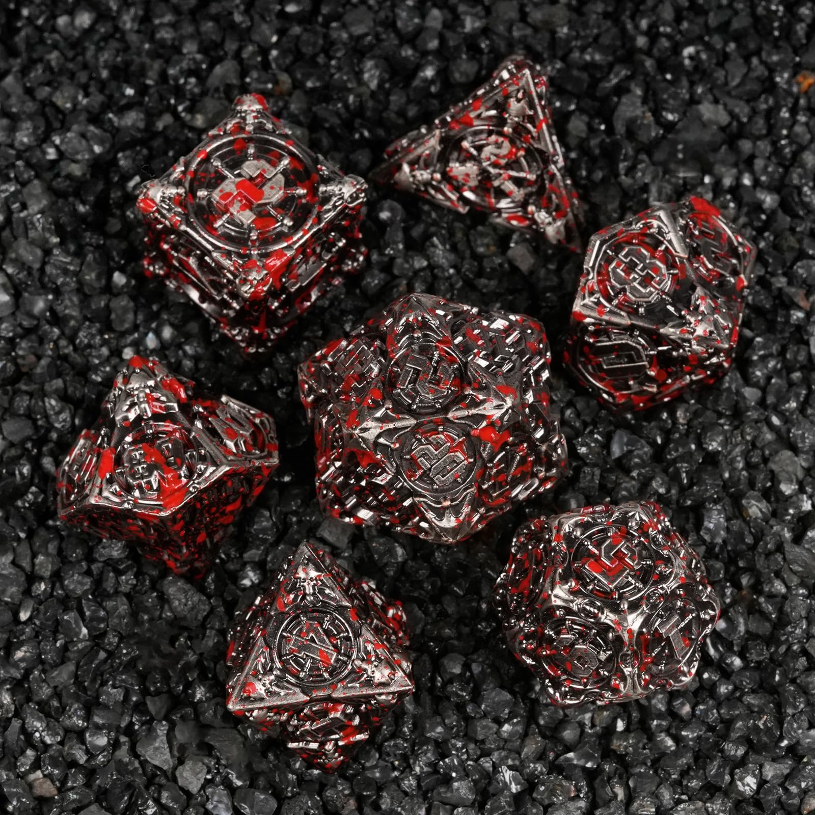 HKDZ Metal Dnd Dice 7Pcs Set Polyhedral Rpg D&d Role Playing Table Game Dungeons And Dragons Dice Mtg Pathfinder D&d Dice Set colorful — image 1