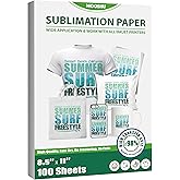 Sublimation Paper 8.5 x 11 Inch 100 Sheets for Any Inkjet Sublimation Printer with Sublimation Ink for Sublimation Blanks, Mug, Tumblers, T-shirt Light Fabric and DIY Gifts (8.5 x 11 inch)
