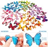 FFWHKON 72Pcs Colorful 3D Butterfly Wall Stickers PVC Decor Set view 6