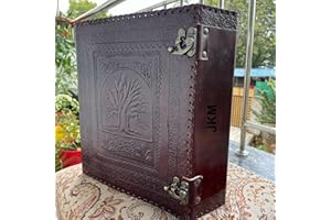 Classeur à anneaux en cuir personnalisé pour homme, grand classeur en cuir à 3 anneaux de 7,6 cm, arbre de vie personnalisé, 