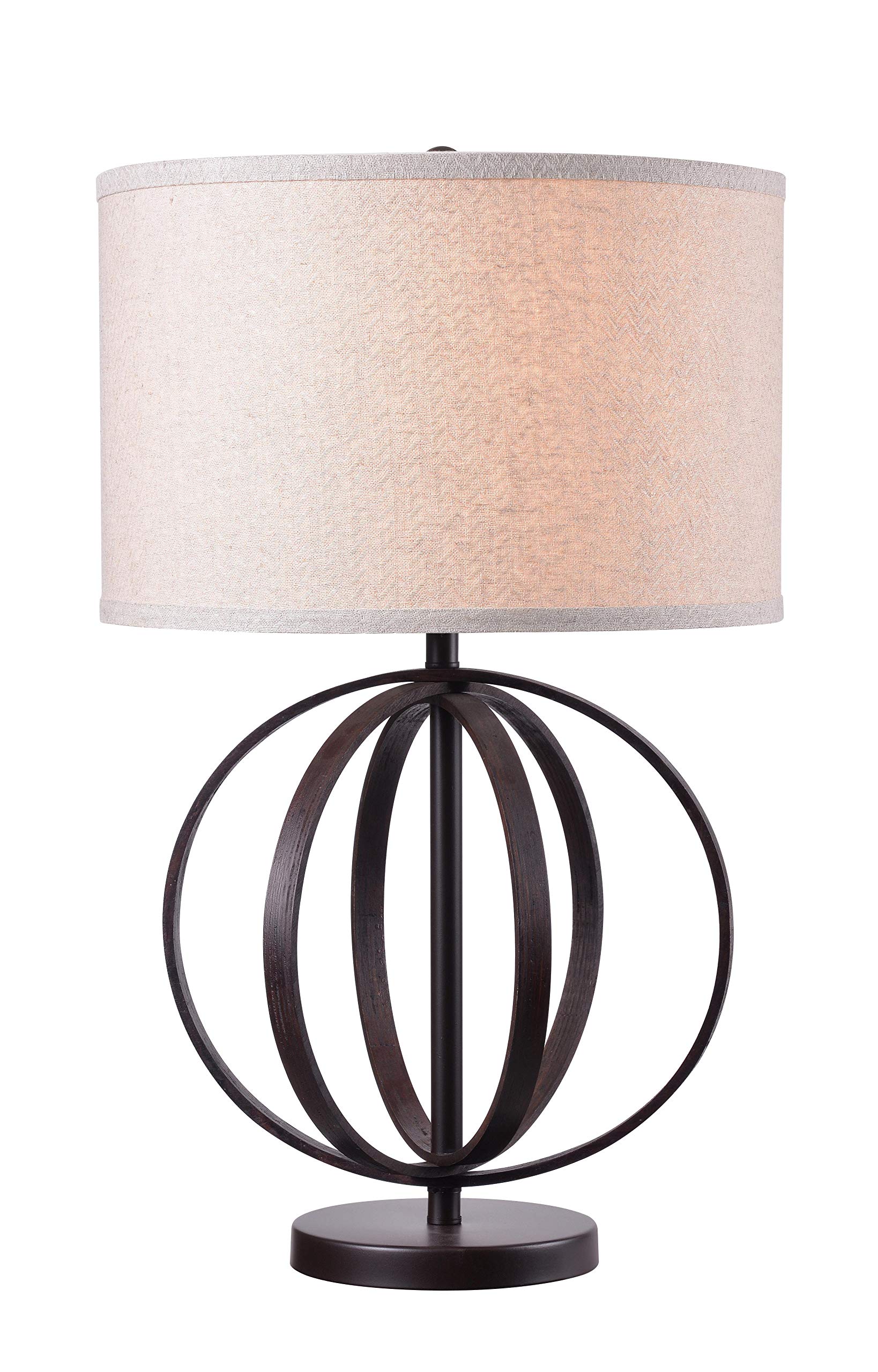 Kenroy Home 35223OBWDG Woodward Table Lamps, Oxford Brown Wood Grain
