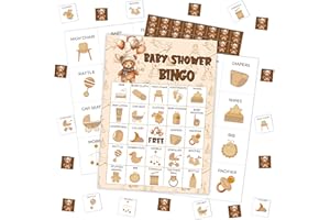 MUEDDUR Baby Shower Bingo Card, Balloon Bear Bingo Game For Adults Large Group, Gender Neutral Baby Shower Bingo Set, We Can Bearly Wait Bingo Kit For Gender Reveal Party, Holiday Games For 24 Players -10