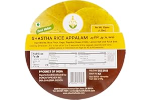 SHASTHA FOODS Shastha Rice (Arisi) Appalam (Pack of 1) Net weight : 300g (10.5 oz)