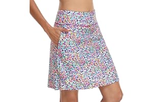 M MOTEEPI Skorts for Woman Golf Skirt Knee Length Tennis Athletic Skorts with Pockets