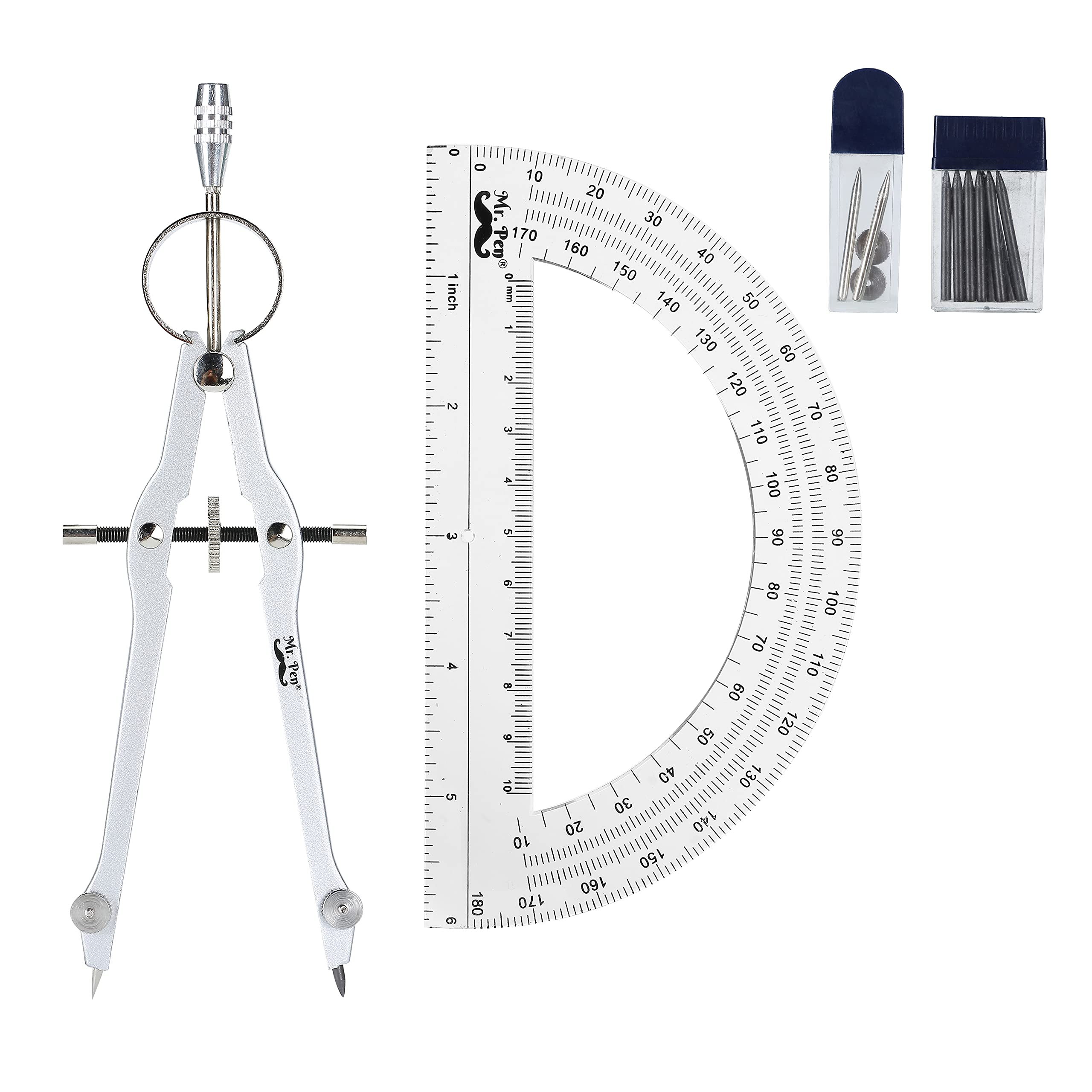 Photo 1 of Mr. Pen- Protractor and Compass Set, Compass Protractor Set, Protractor, Compass for Geometry, Math Compass, Compass School, Math Compass and Protractor, Geometry Tools Set