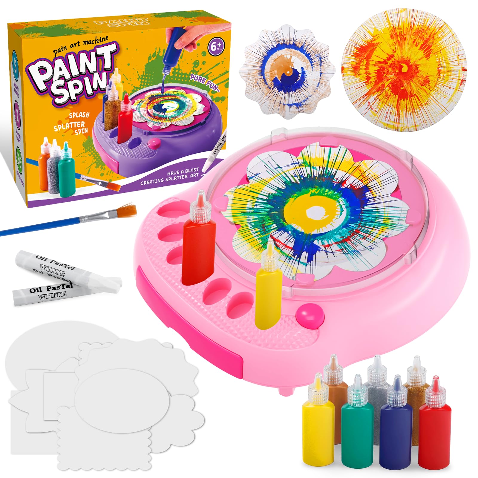 Photo 1 of ** USED** Hewaurorion Paint Spin Art Machine Kit for Kids, Arts & Crafts Painting Spinner Toys Kits Sets for Boys & Girls Ages 6 7 8 9 Year Old Pink