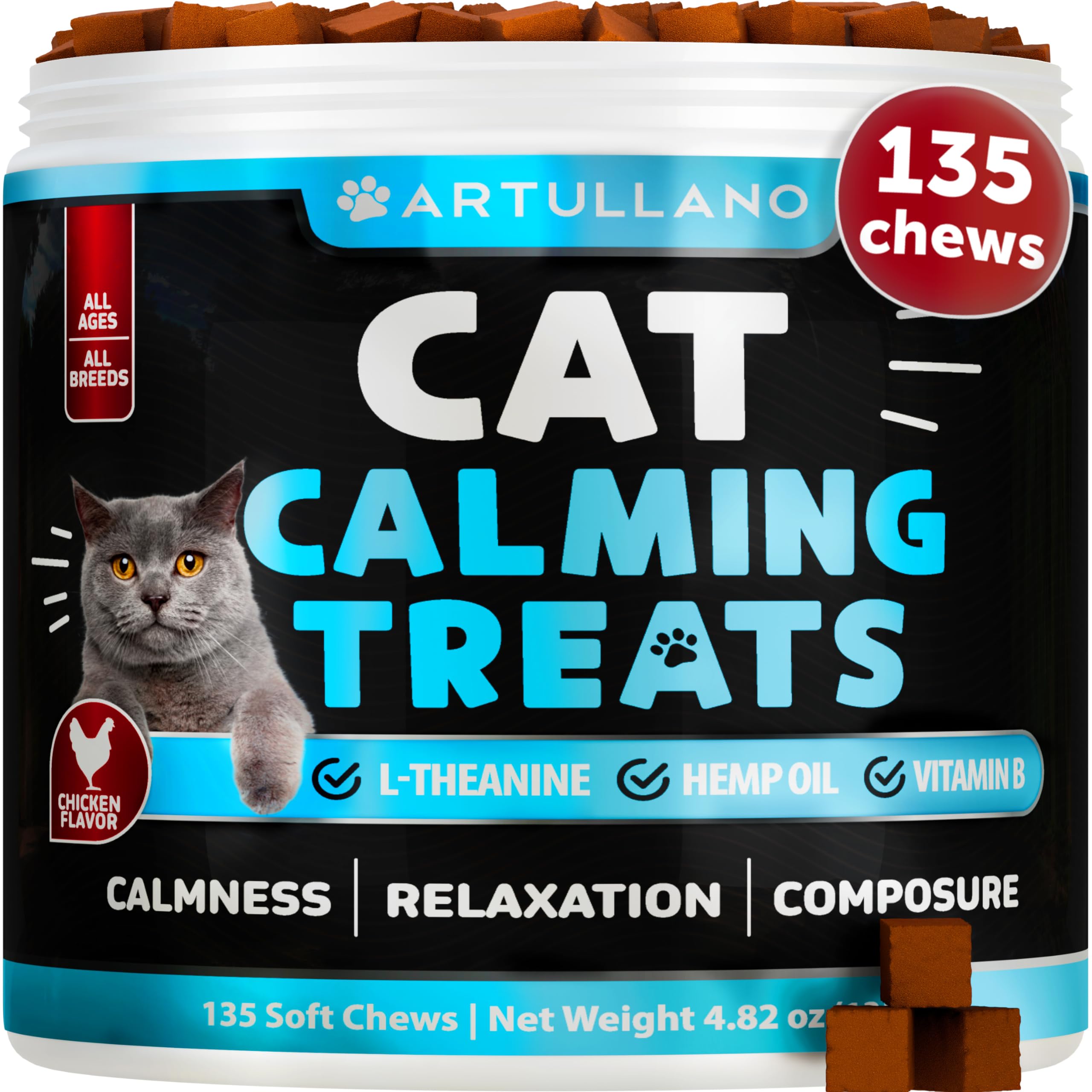 Hemp Cat Calming Treats Cat Anxiety Relief Storm Anxiety