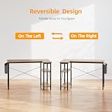 BEXEVUE L Shaped Corner Desk 100x70 cm Grey Study Office Gaming Desk view 4