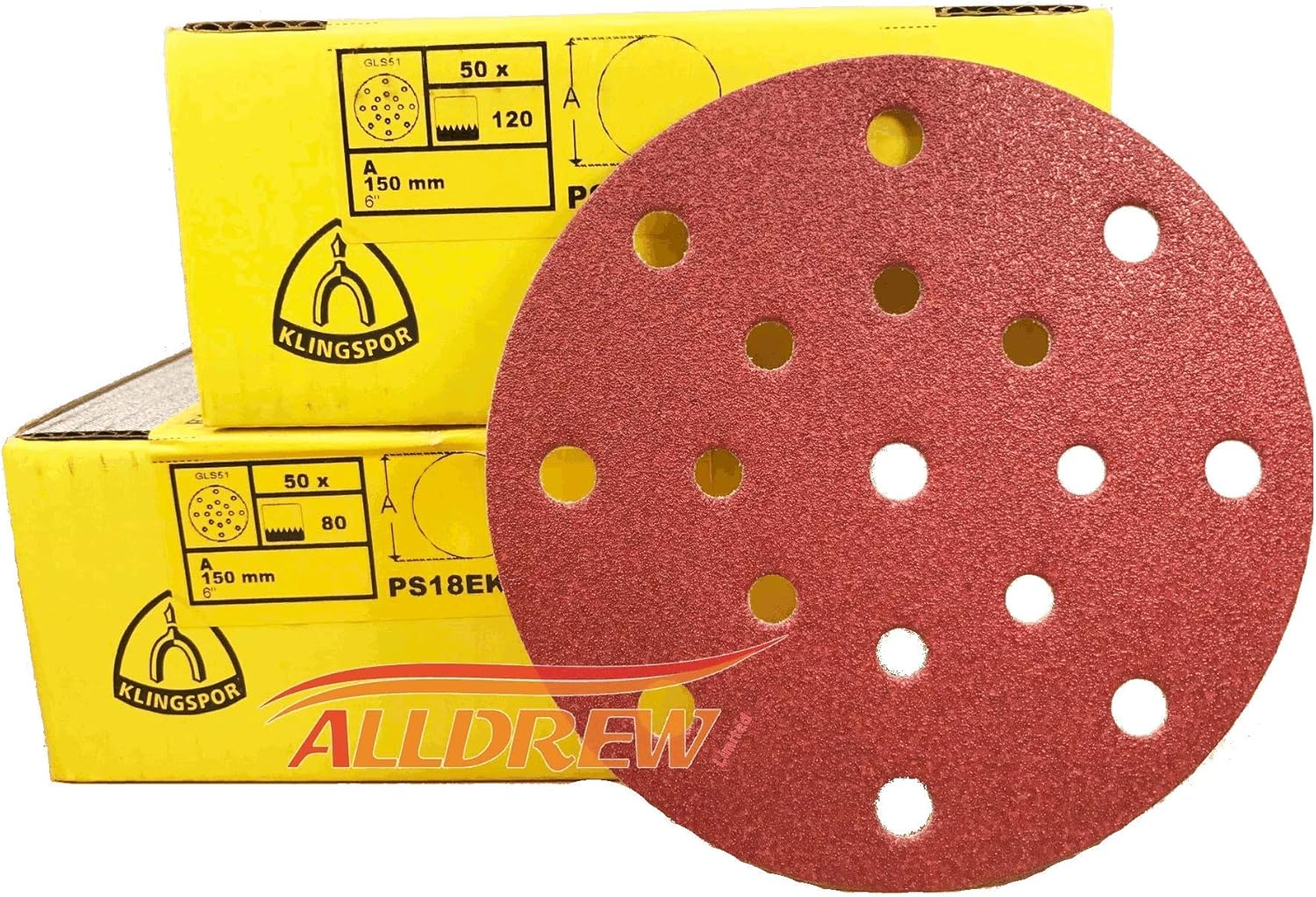 150mm Sanding Discs KLINGSPOR Sandpaper 17 Hole Pads Compatible with