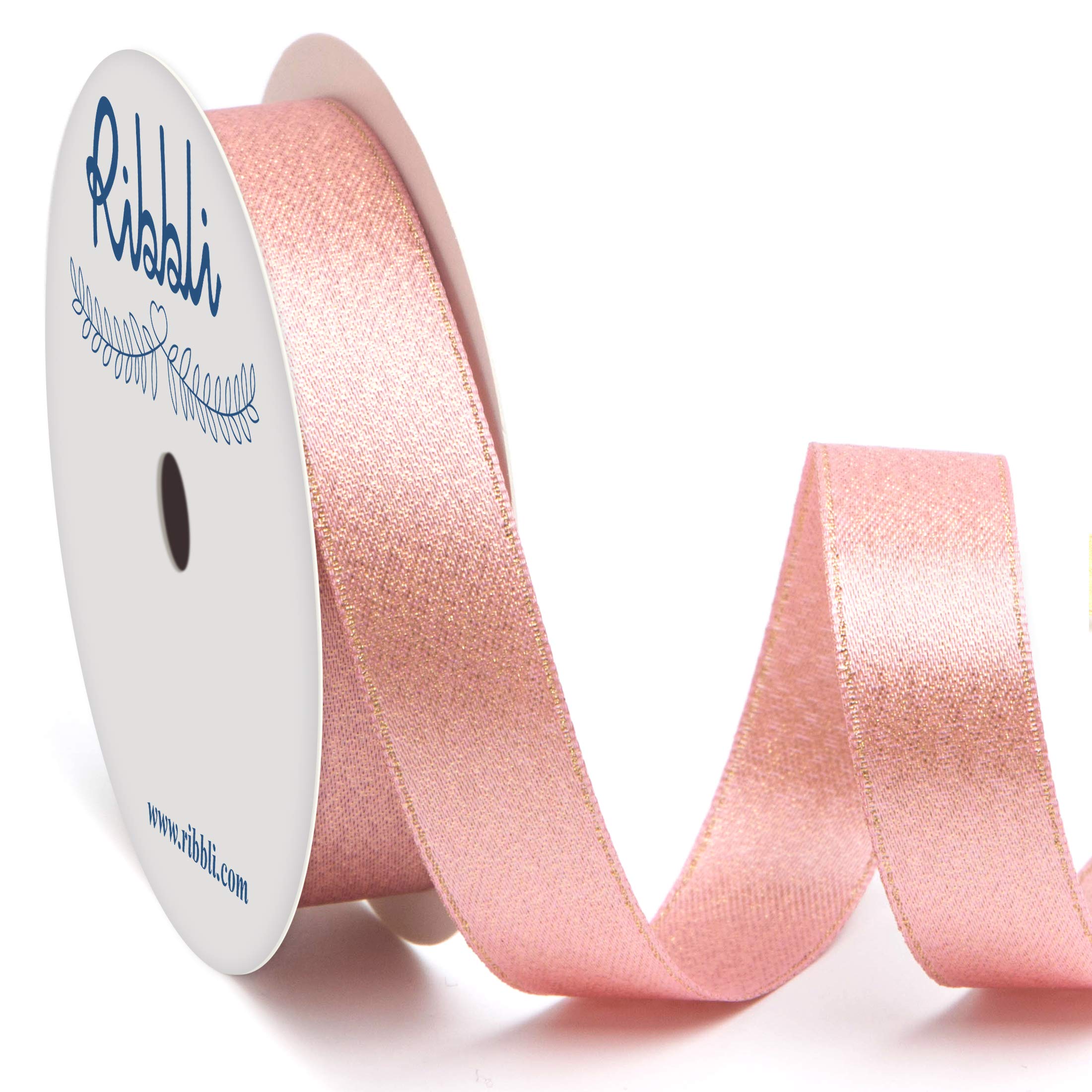 Ribbli Rose Gold Double Faced Purl Ribbon, Luxury