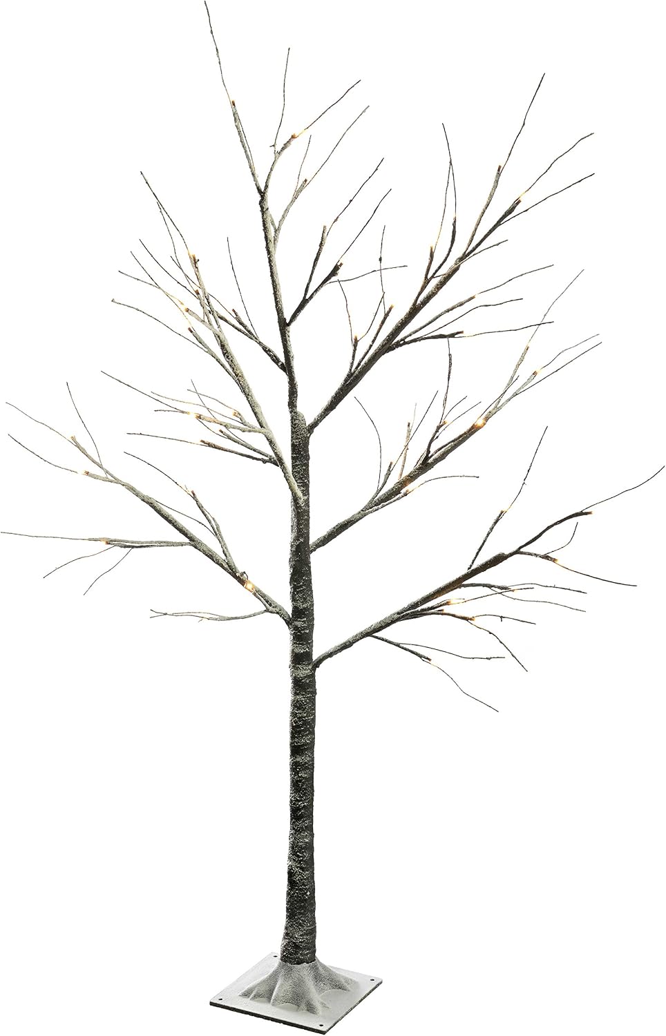 WeRChristmas Pre-Lit LED Tree with Snow Christmas Decoration, 4 feet/1.2 m - Brown/White, 3.5 cm