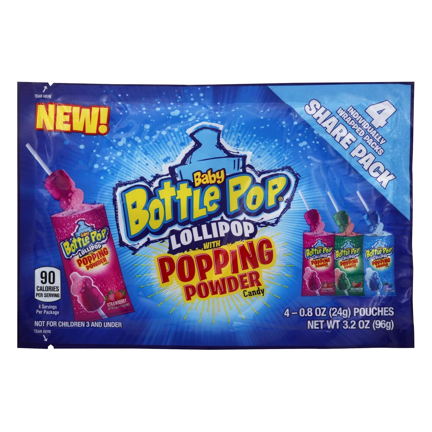 Baby Bottle Pop Candy w/ Popping Powder Share Packs