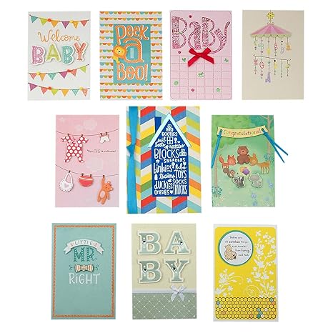 Amazon Com Hallmark Baby Shower Card Assortment 10
