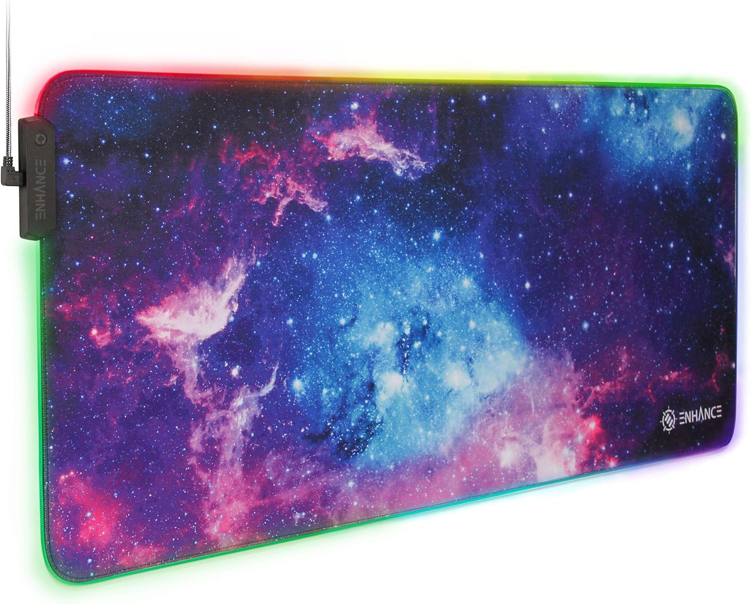 ENHANCE Extra Large LED Gaming Mouse Pad, Soft XXL Desk Mat with 7 RGB Colors, 3 Color Modes, Smart Control