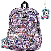 Tokidoki Backpack with Unicorno Keychain Cute Travel Laptop Backpack for Women Casual Bag Lightweight Backpack Daypack Handbag (Backpack-Midnight)