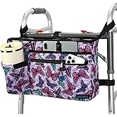 Walker Bag with Cup Holder, Walker Accessories for Seniors Detachable | Foldable Walker Basket with Large Capacity, Best Gift (Not Fit Rollator Walkers)- Purple