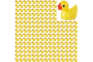 ROMROC Mini Resin Duck Bulk 200 Pack Tiny Ducks to Hide for Miniature Dollhouse Accessories Micro Garden Landscape Aquarium Potted Plants Ornament Christmas Prank DIY Décor, Yellow