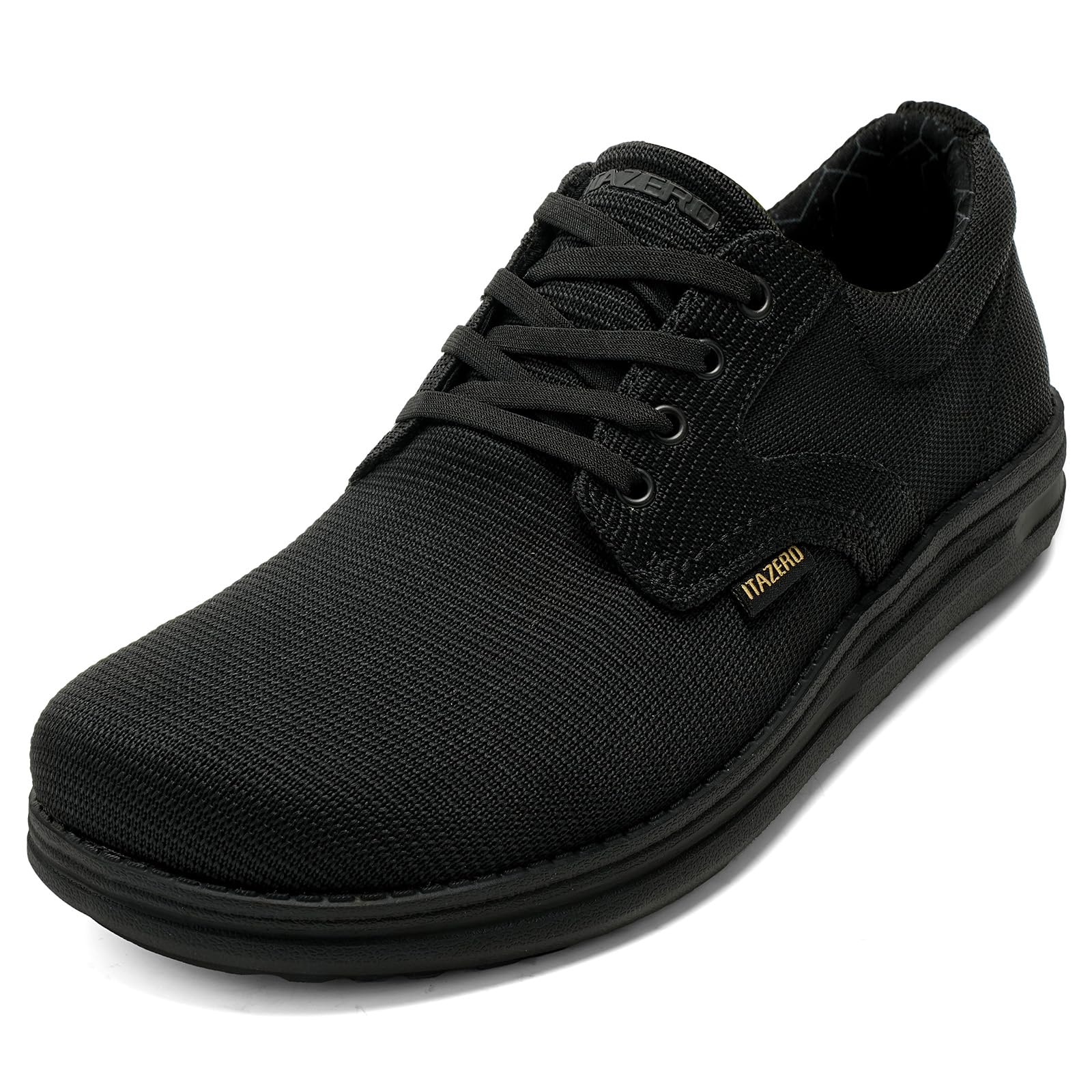 Photo 1 of ITAZERO Men's Wide Width Walking Shoes Breathable Mesh with Arch Support for Plantar Fasciitis Black 12