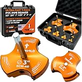 THORVALD PVC Pipe Reamer TriForce - 7 Sizes with Tungsten Carbide Blades - Video Tutorial + User Guide - 3 Blades PVC Fitting Saver for Plumbing - Tool Sizes: 1/2" ; 3/4&Prime; ; 1&Prime; ; 1-1/2&Prime; ; 2&Prime; ; 3&Prime; ; 4&Prime;