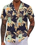 COOFANDY Hawaiian Shirt for Men Tropical Floral