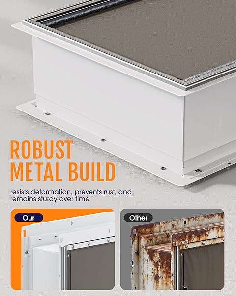 POWOOLS PET DOG DOOR FOR WALL – ROBUST STEEL PET DOOR WITH MAGNETIC TRIPLE FLAPS, 12.6″ X 10″ FLAP OPENING, ADJUSTABLE TUNNEL FOR 3.4″-6″ THICK PVC, WOOD, DRYWALL, FOR PETS UP TO 45LB, WHITE
