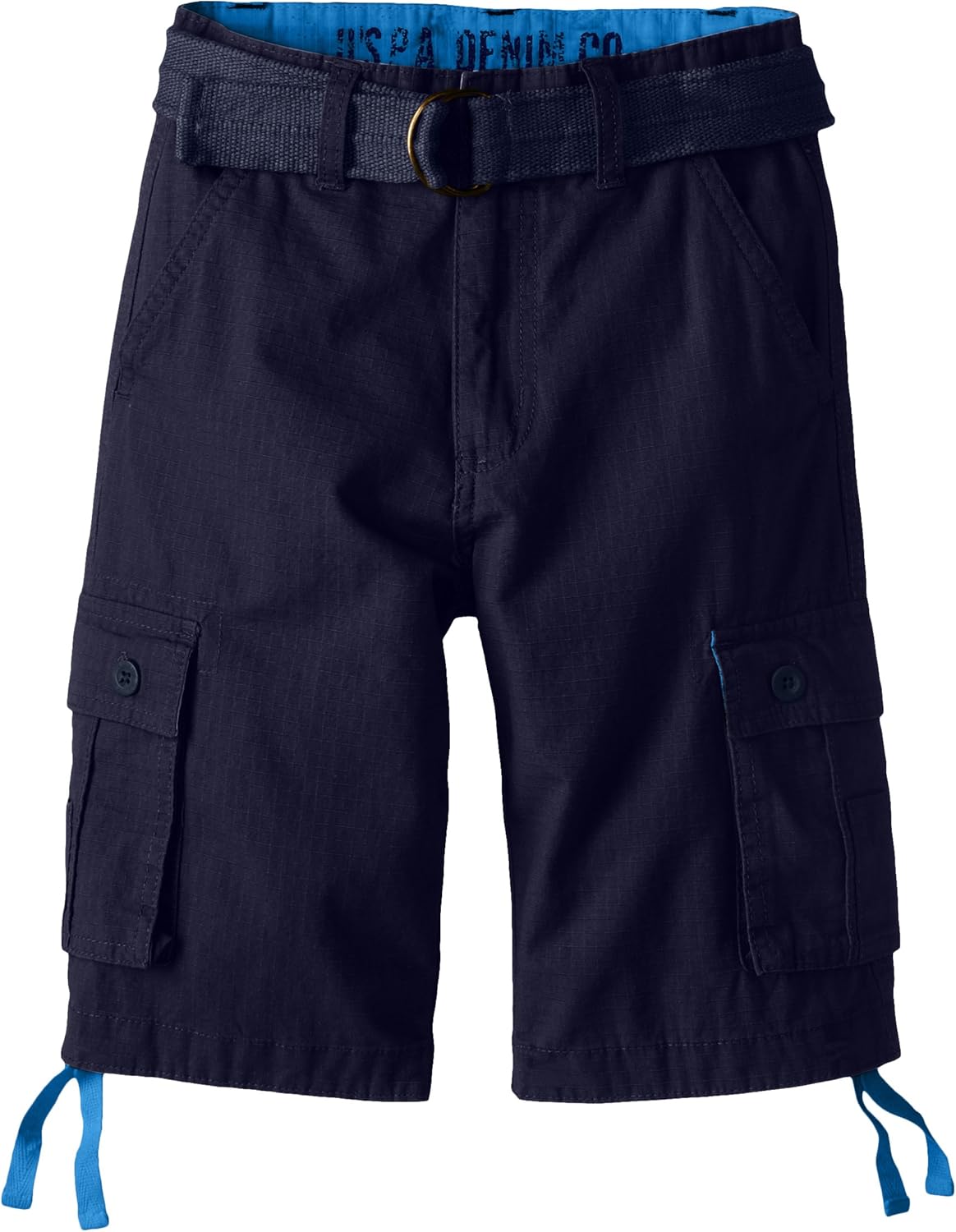 Amazon.com: U.S. Polo Assn. Big Boys' Belted Mini Rip Stop Cargo Short, Classic Navy, 10: Clothing