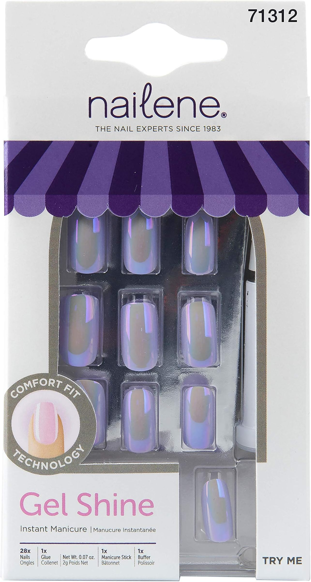 Nailene Gel Shine, Iridescent Lilac