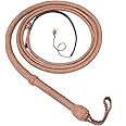Indiana Jones Style 10 Foot 8 Plait Natural tan Leather bullwhip Real Cowhide eather Bull Whip