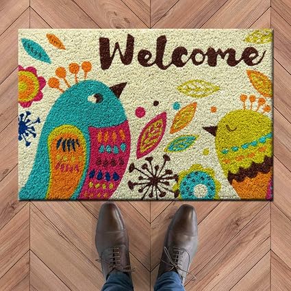 ATMAH Birdy Welome Coir Door Mat (40x60 cm)