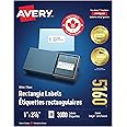 Avery 5160 White Rectangle Labels, 1'' x 2-5/8'' 30up 3000, FBA, Laser/Inkjet Printers Label, Permanent, (5160), Made in Cana