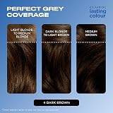 Clairol Lasting Colour Permanent Hair Dye 4 Dark Brown Grey Coverage view 4