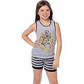 Harry Potter Girls' Hogwarts House Crest Sleep Pajama Set Tank Top Shorts