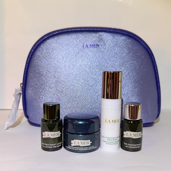 Amazon.com: La Mer 4 Piece Skincare Travel Set with a Blue Travel