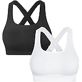 GXXGE Sports Bras for Women High Support Adjustable Straps Padded Cross Back Sport Bra for Workout Yoga Running Gym