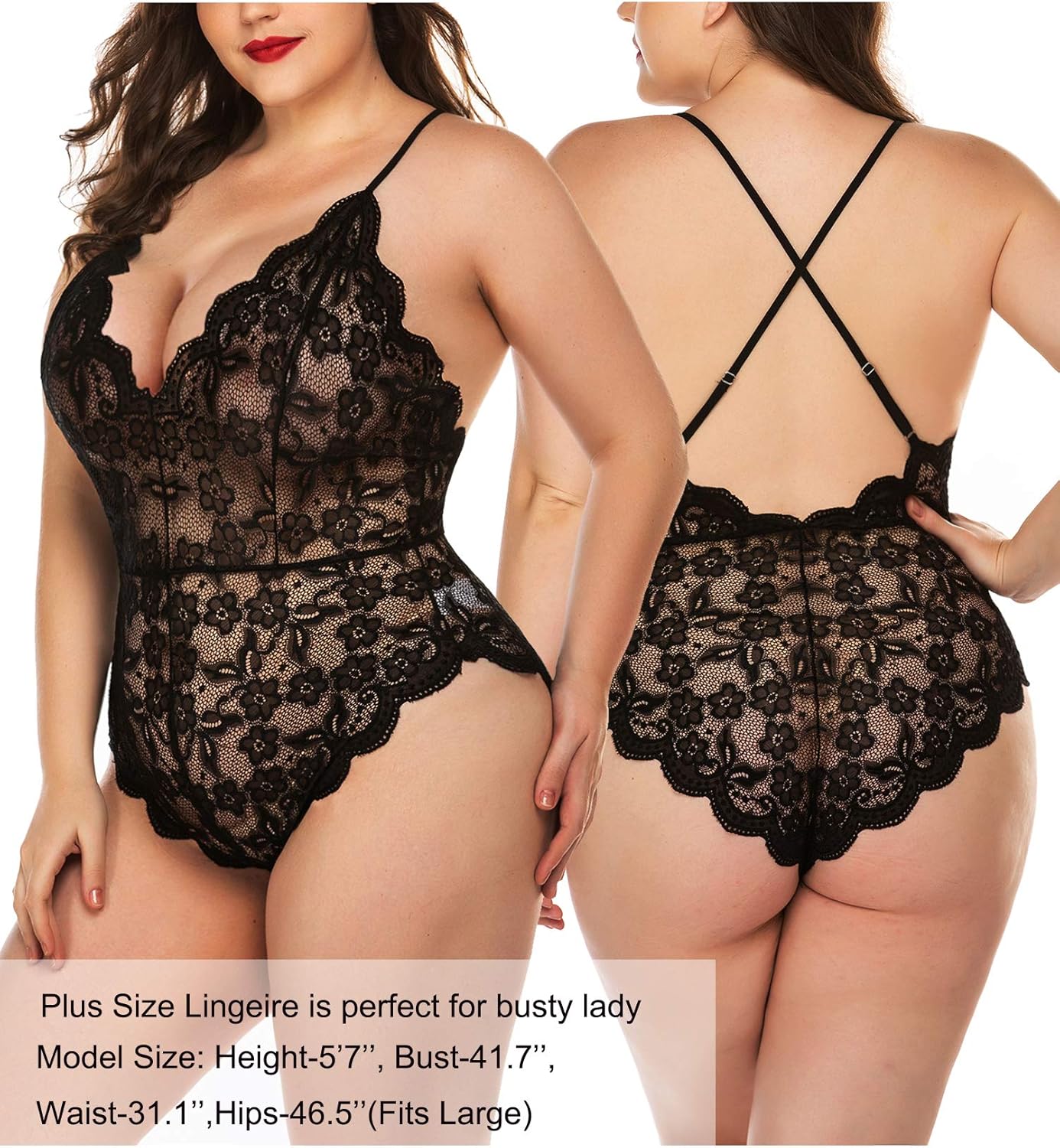 Avidlove Women Teddy Lingerie One Piece Babydoll Mini Bodysuit: Clothing