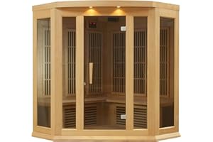 DYNAMIC SAUNAS Maxxus 3 Per Low EMF FAR Infrared Carbon Corner Canadian Hemlock Sauna