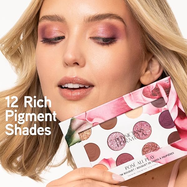 PHYSICIANS FORMULA ROSÉ ALL PLAY EYESHADOW MAKEUP PALETTE, BOUQUET, 12 PAN EYE MAKE UP