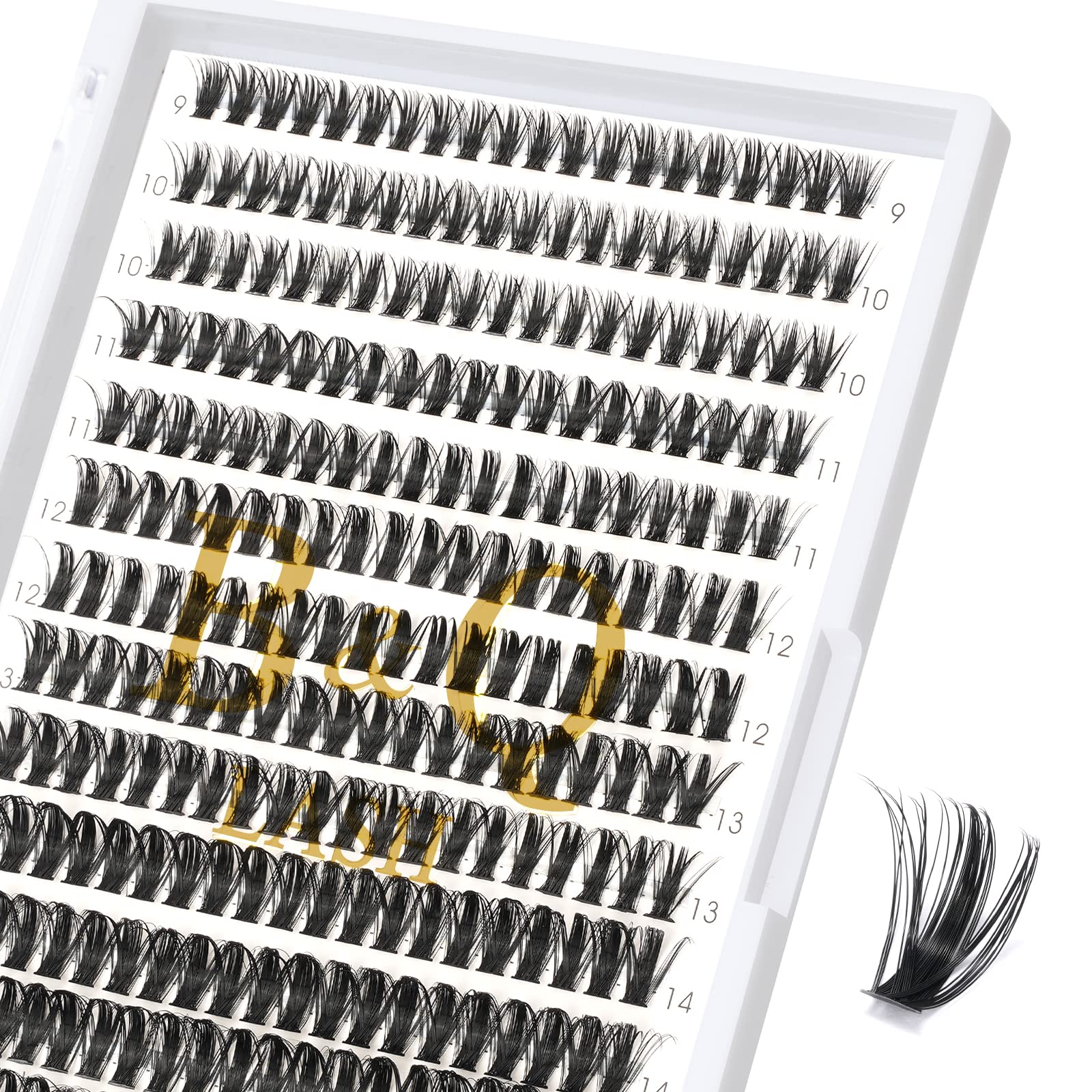 B&Q LASH Individual Cluster Lashes 50D-0.07D-9-16MIX Lashes 280 Clusters False Eyelash 40D 50D Lash Clusters Extensions Individual Lashes Cluster DIY Eyelash Extensions at Home (50D-0.07D,9-16MIX)